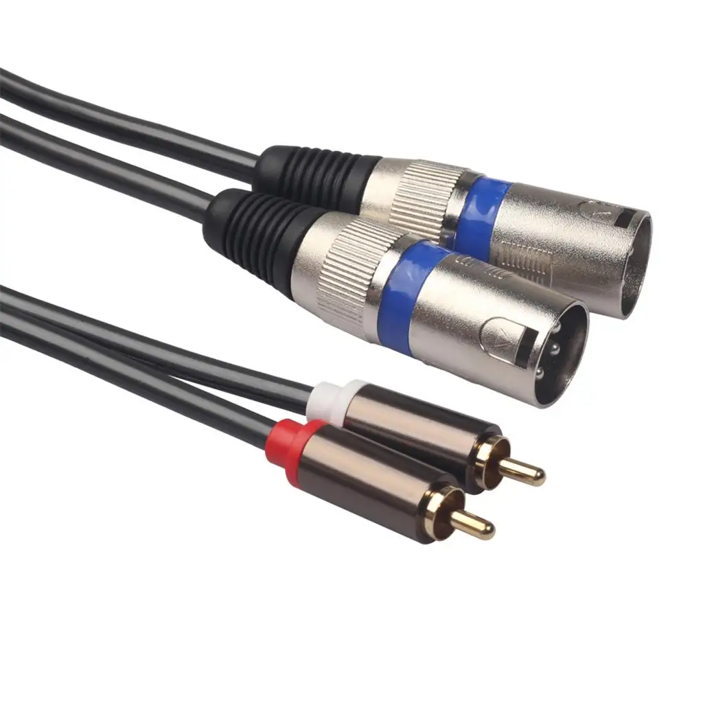 كابل 2RCA إلى 2XLR، (شديد التحمل) 2RCA ذكر إلى 2XLR ذكر ستيريو لكابل محول الصوت - 5 أقدام