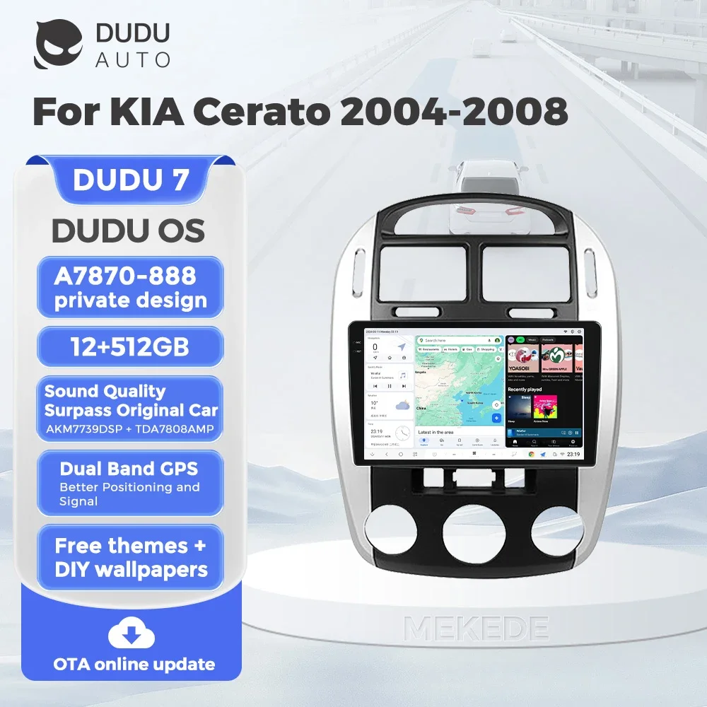 DUDU7 7870 BT5.0 Car Radio Multimedia Video Player DSP GPS Android 13 For KIA Cerato 1 LD 2004-2008