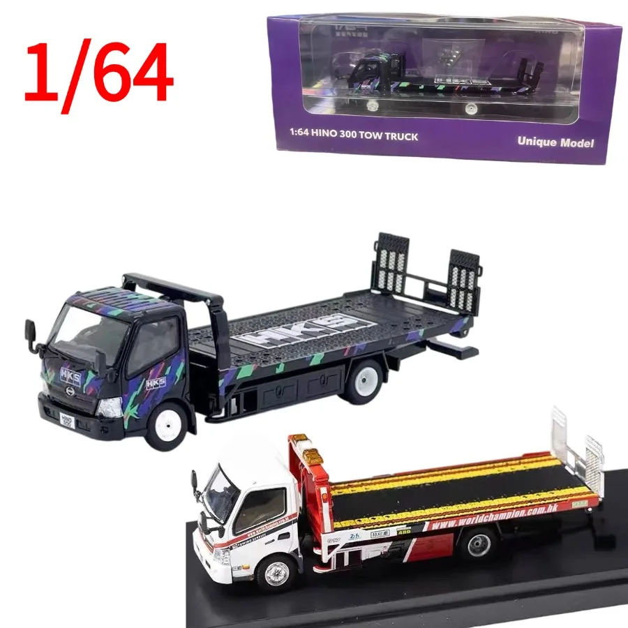 unique-model-1-64-alloy-model-car-hks-hino-300-tow-truck-play-vehicles-collectible-model-cars-toys-for-boys-gift
