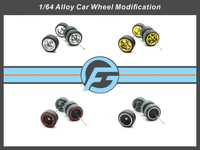 FANSGUY 1Set 11mm 1/64 Alloy Car Wheels Black Rubber Tires N-Series For Hot Wheel/Matchbox/Domeka
