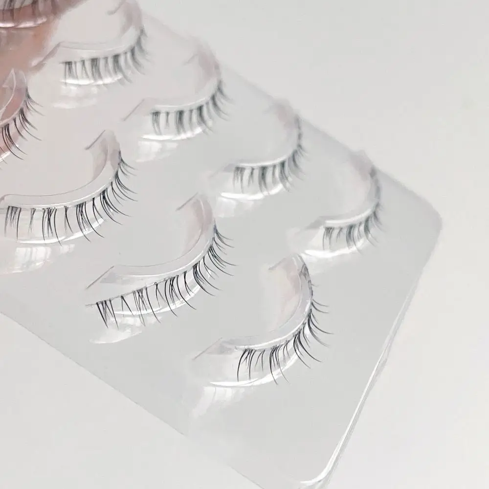 5 Pairs Natural Lower False Eyelashes Eyelash Extension Under Eye Lashes Thin Soft Clear Band Short HandMade Makeup Eyelash