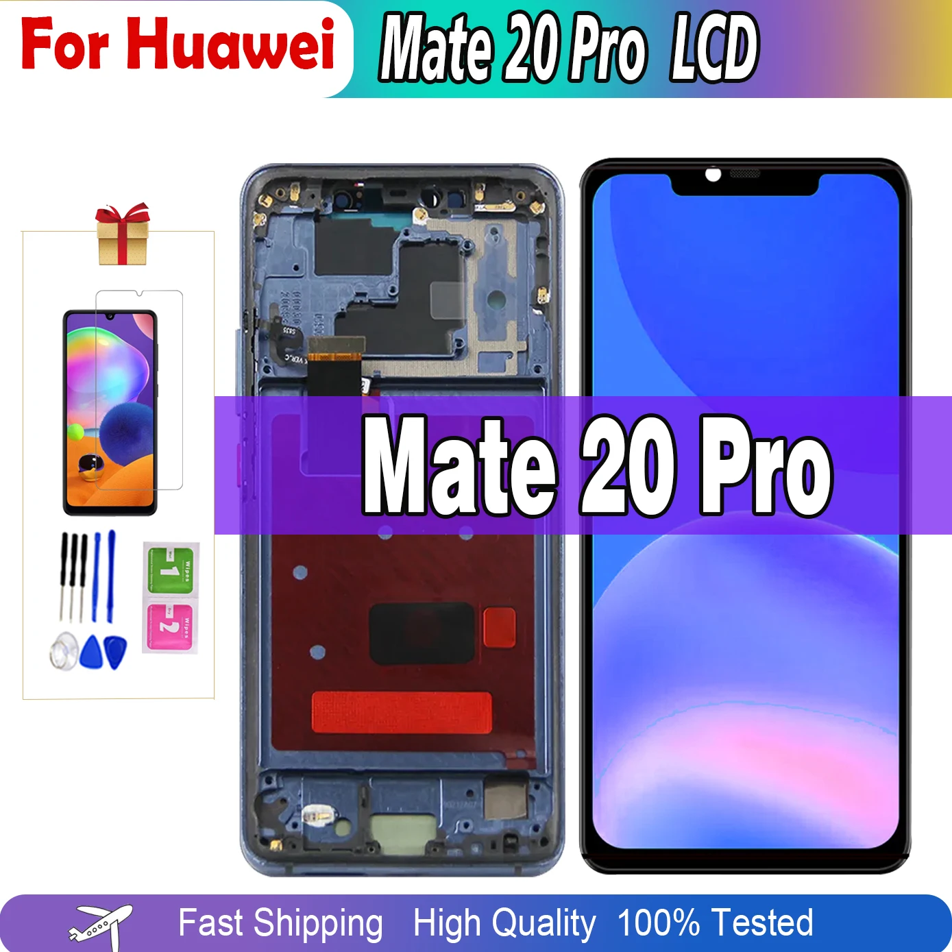 

100% Tested For Huawei Mate 20 Pro LCD Display Touch For Mate 20 Pro LCD LYA-L09,L29,AL00 Screen Digitizer Assembly Replacement