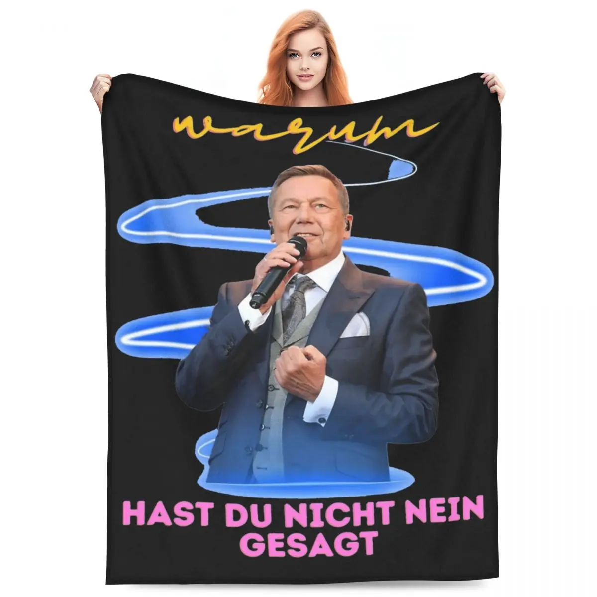 Multifunction Roland Kaiser Schlager Singer Blanket Merch Home Decorative Vintage Pop Music Throw Blanket Warm Fleece for Car