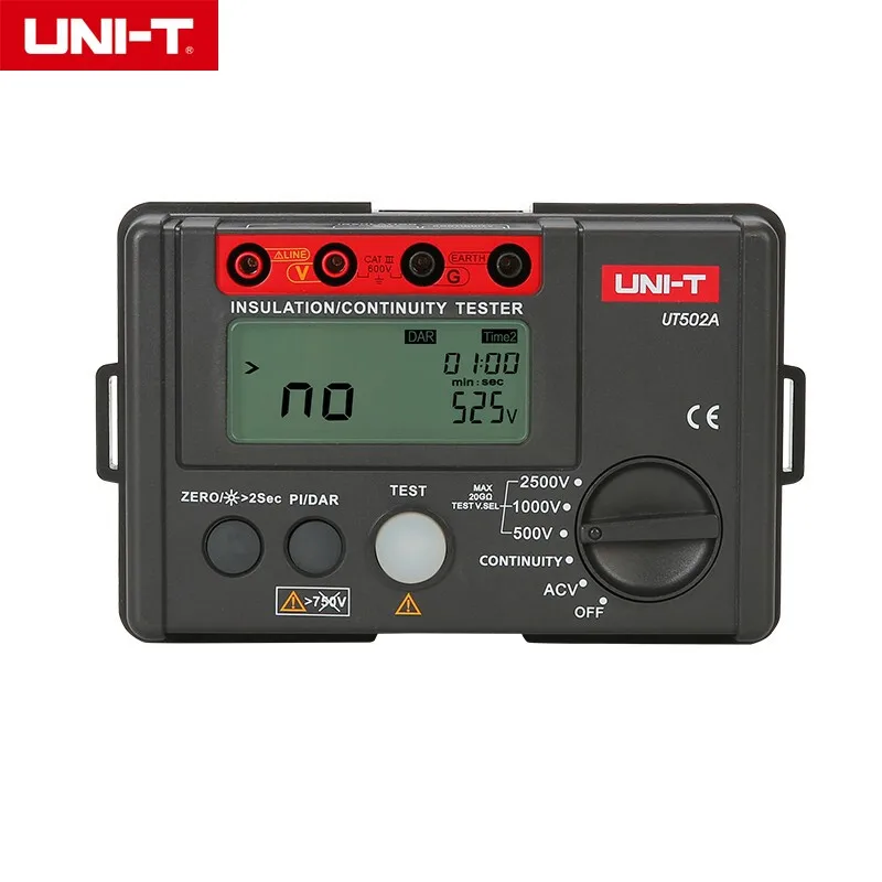 UNI-T UT501 502 A\\C Insulation Resistance Tester LCD Display Highly Professional AC Voltage Megohmmeter Auto Range Measurement