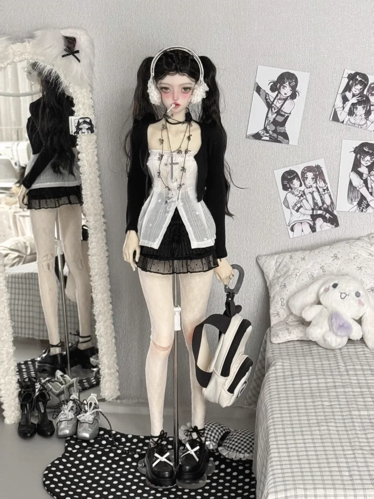BJD Poppenkleertjes Voor 1/3 1/4 Poppen Rok vest Top Sokken Outfit Poppen Kleding Accessoires (Geen Pop)