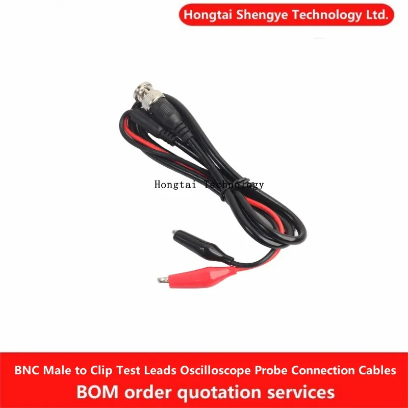 BNC Male to Clip Test Cable Oscilloscope Probe Connection Cable Q9 to Dual Clip Surveillance Accessory Power Cord Length 1 Meter