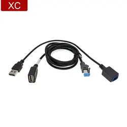 Car USB Aux In Audio Female Male Cable Adapter 4Pin Connector for Nissan Tiida New Teana Qashqai X-Trail Fit Extension Android