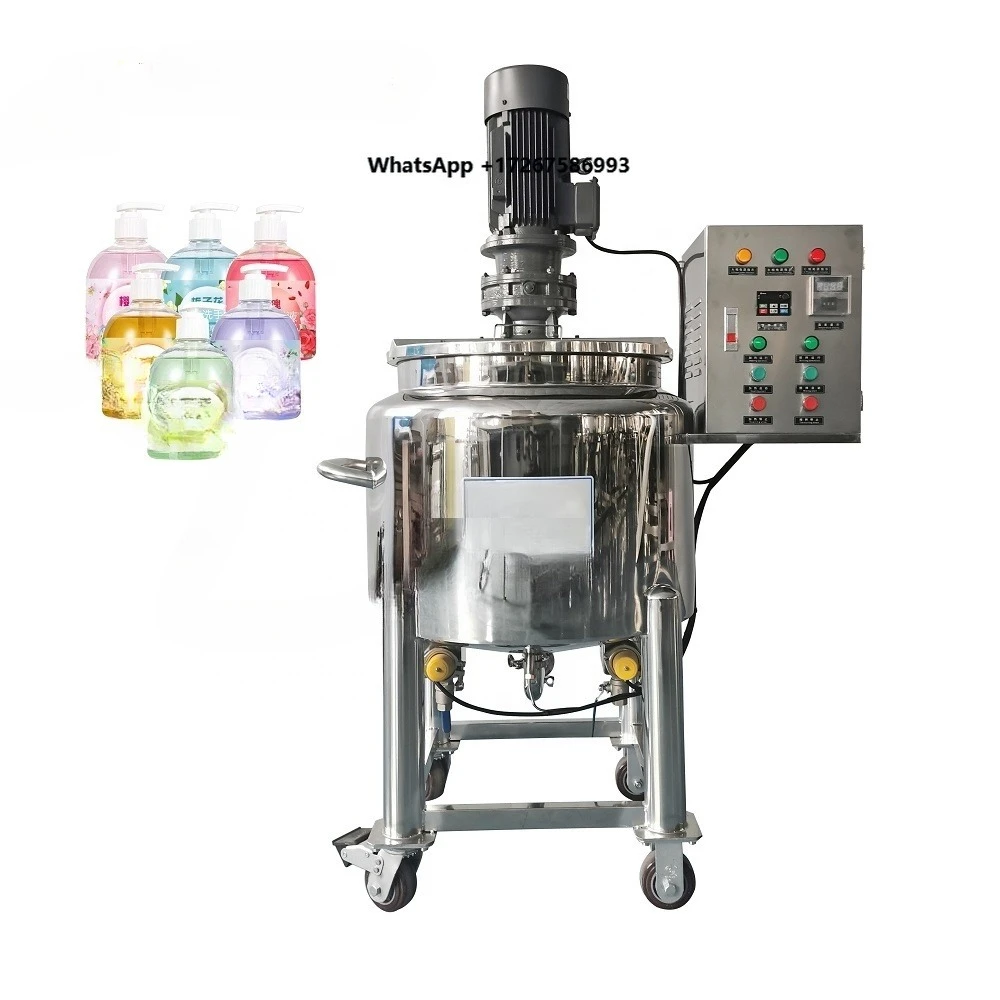 50L-500L Stainless Steel Liquid Mixing tank with Agitator Electric Heating Mixing Vessel Stainless Steel Jacketed Mixing tank
