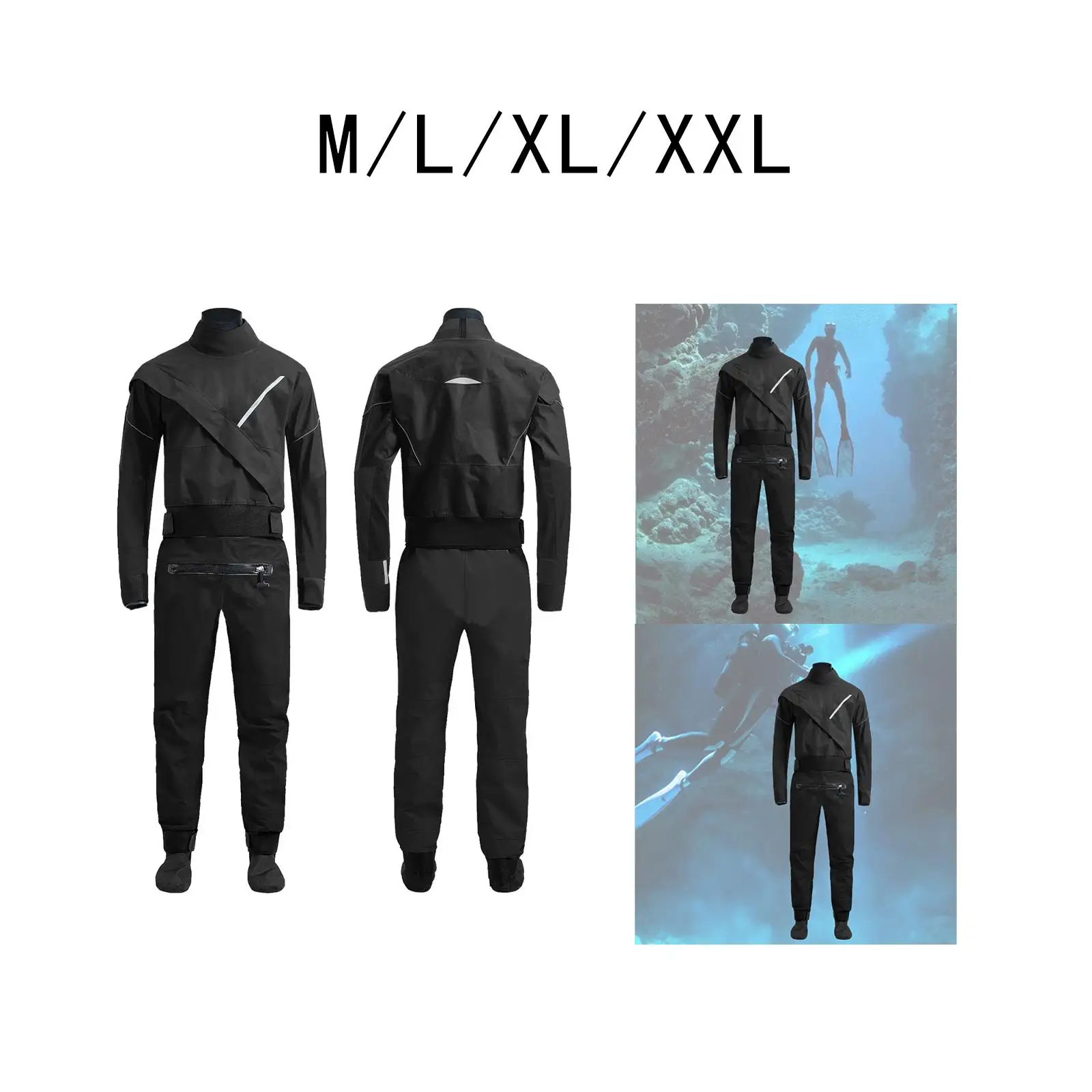 Traje seco impermeable para hombre Traje de buceo seco Ropa hermética con cremallera resistente al agua