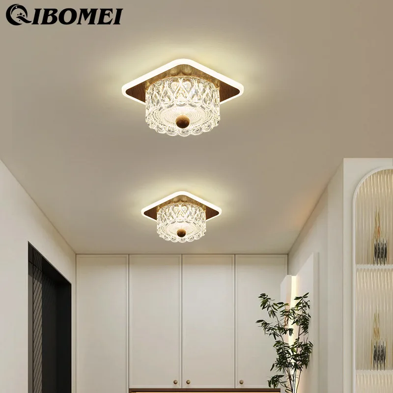LED Ceiling Light Nordic Round Square Acrylic Flush Mount Lamp Lustre For Bedroom Aisle Corridor Living Room Home Decor