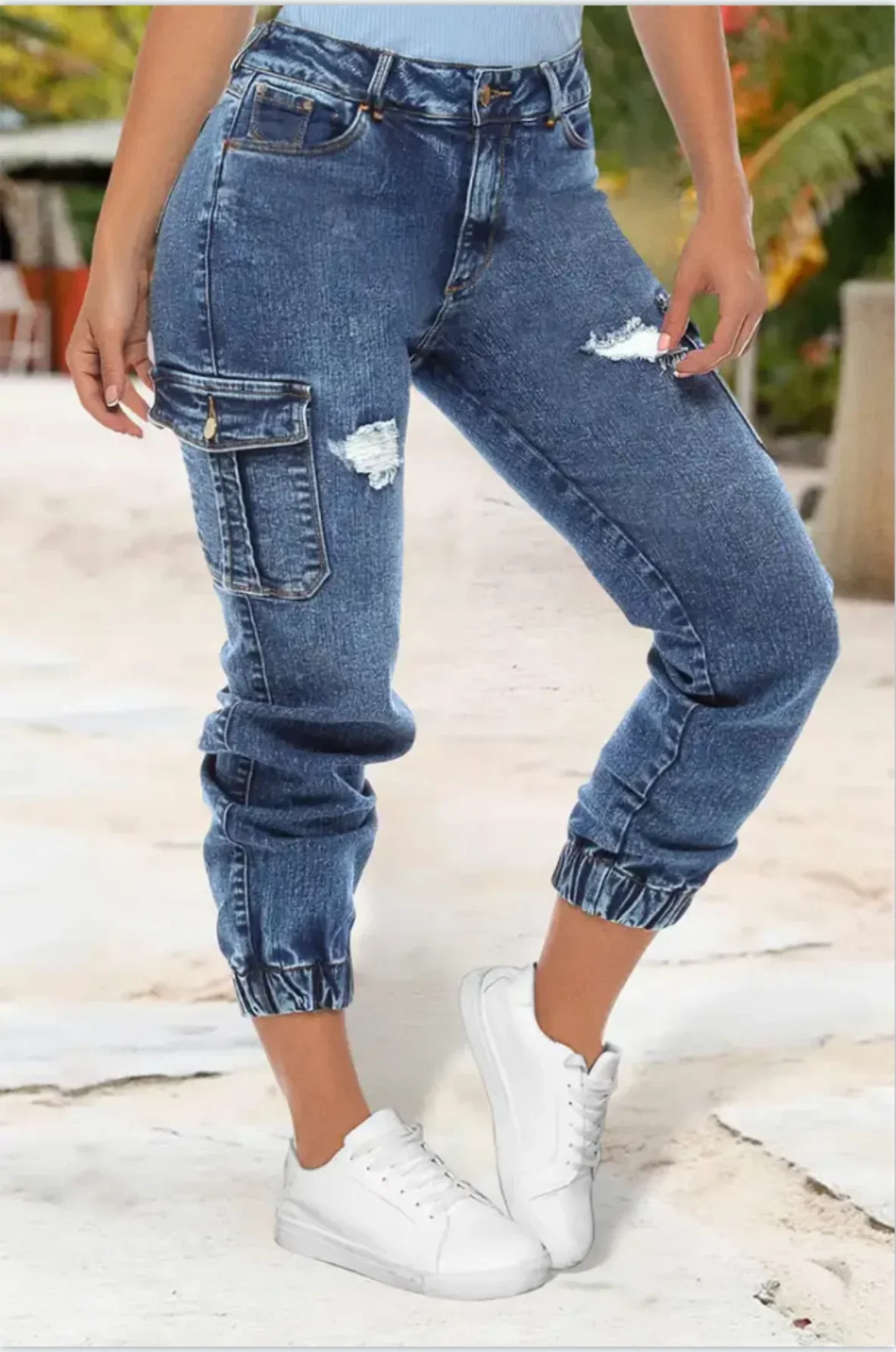 

Женские джинсы Y2k, эластичные узкие брюки-карго до щиколотки с несколькими карманами