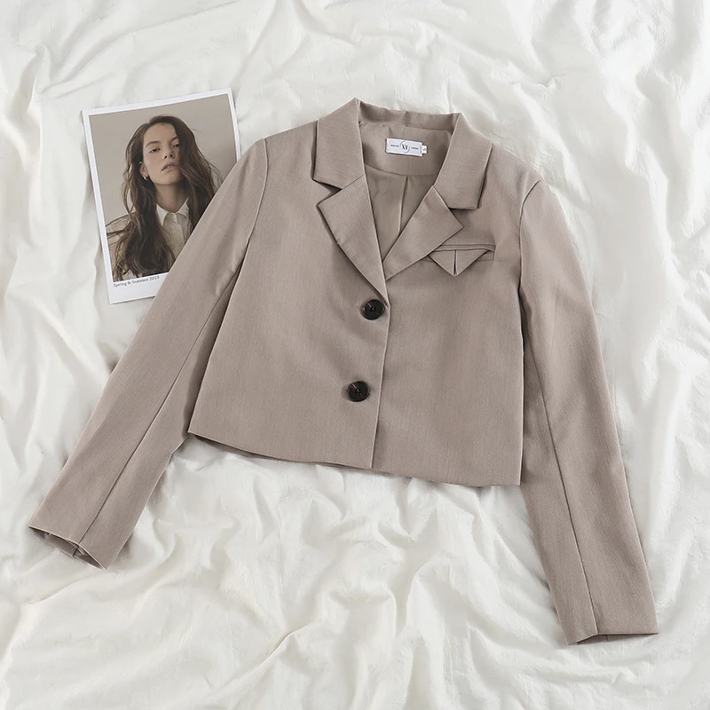 Veste courte trempée de style collège pour femme, costume trois pièces rétro, haut à manches longues, uniforme JK assressenti, nouveau, printemps et automne 2021