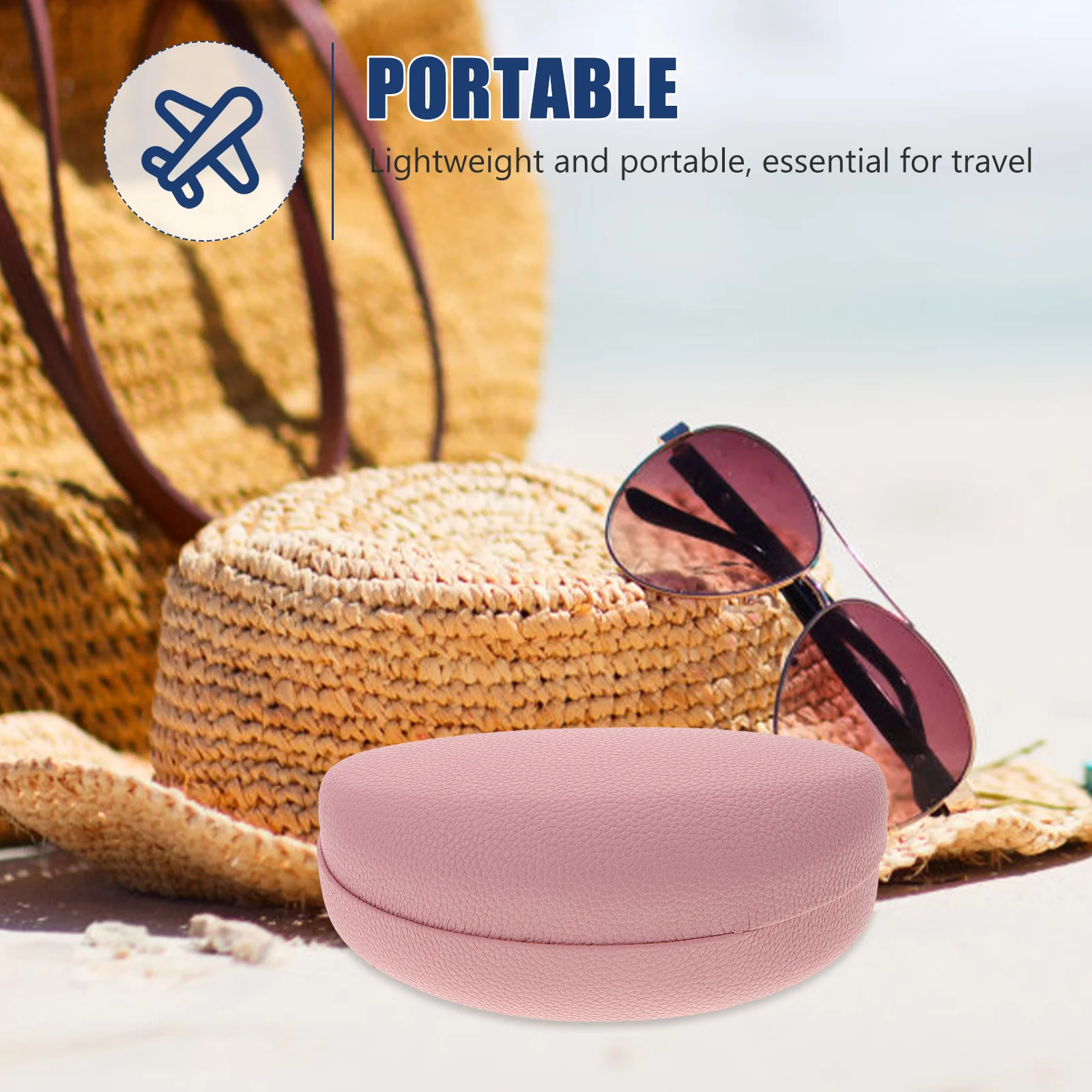 Hard Shell Sunglasses Case Classic Extra Large Case for Oversized Sunglasses and Eyeglasses (Pink) Case for Sunglasses