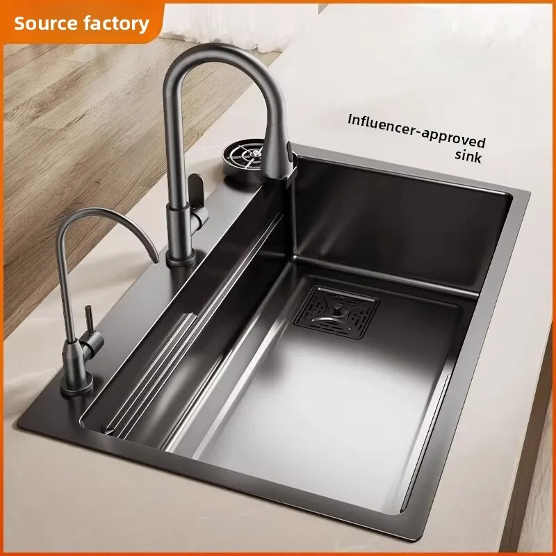 Nano Antibacterial Stainless Steel Kitchen Sink Top Mount Single Bowl Stainless Steel Sink Kitchen Accessories Kitchen Sink