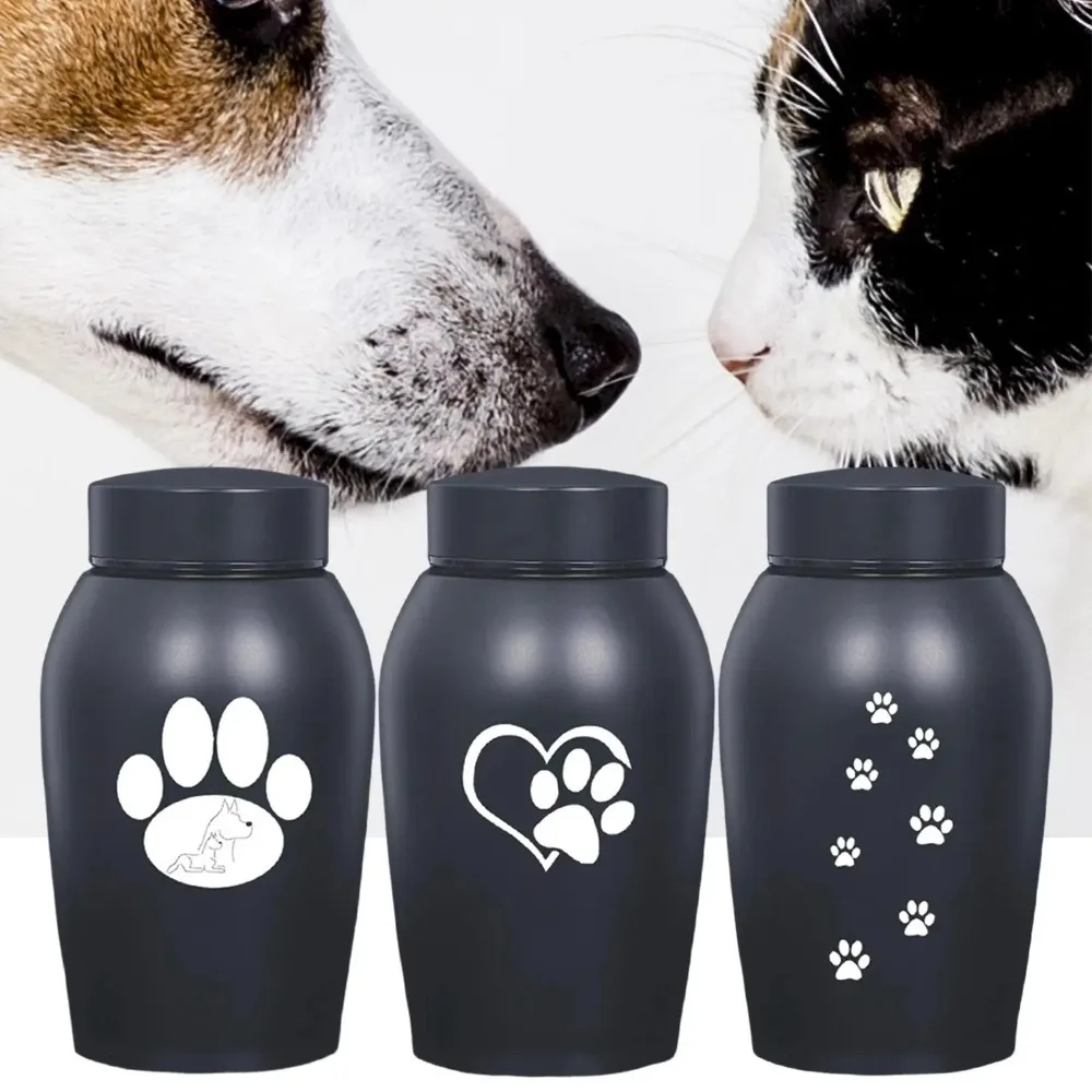 

Columbarium Stainless Steel Pet Ashes Urn Black Moisture-Proof Pet Cremation Urn Portable Sealed Funeral Urn Funeral Supplies
