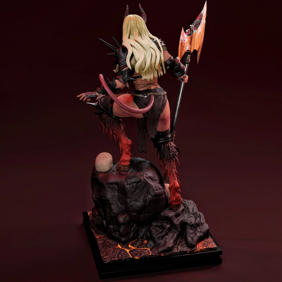 Demon Queen 50mm 75mm 90mm Resin Soldier White Model 3D Printed DIY Coloring Self-assembly Figurines Miniatures