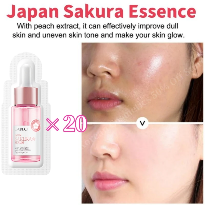 Sakura Face Care Serum Smooth Wrinkle Firm Lifting Anti-Aging Face Serum Moisturizer Whitening Brighten Skin Korean Care Product