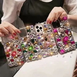 Sparkling Rhinestone Fox Crystal Diamond Phone Case for Iphone 16Pro max XR XS 15 14 13 11 Pro Max 12 Pro Plus  Mini + Cover