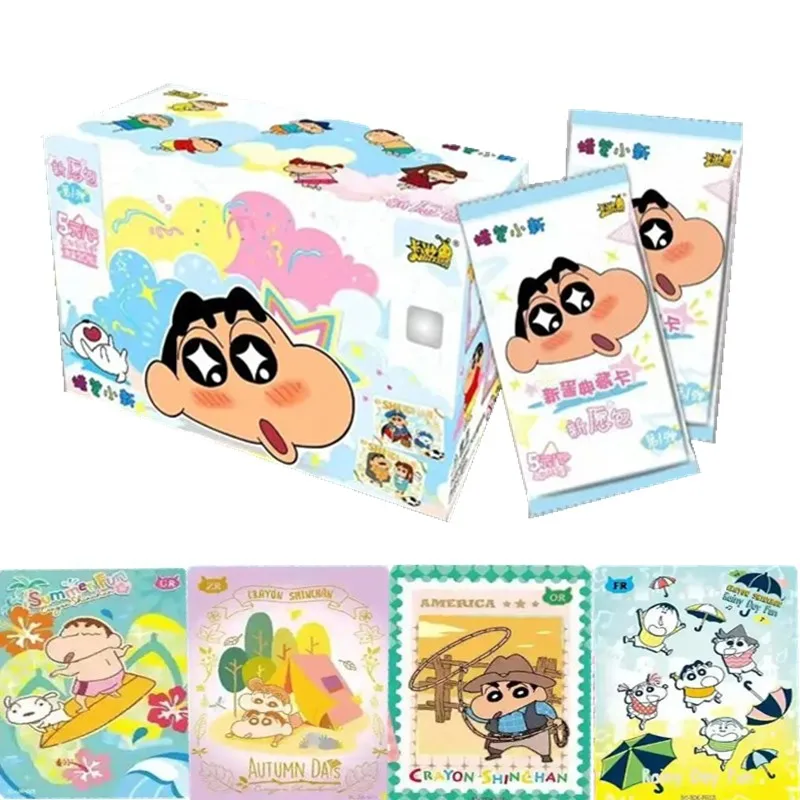 KAYOU Vol.1 Crayon Shin-chan Cards New wishes Bag Anime Collection Cards Mistery Box Board Games for Kids Toys Christmas Gifts