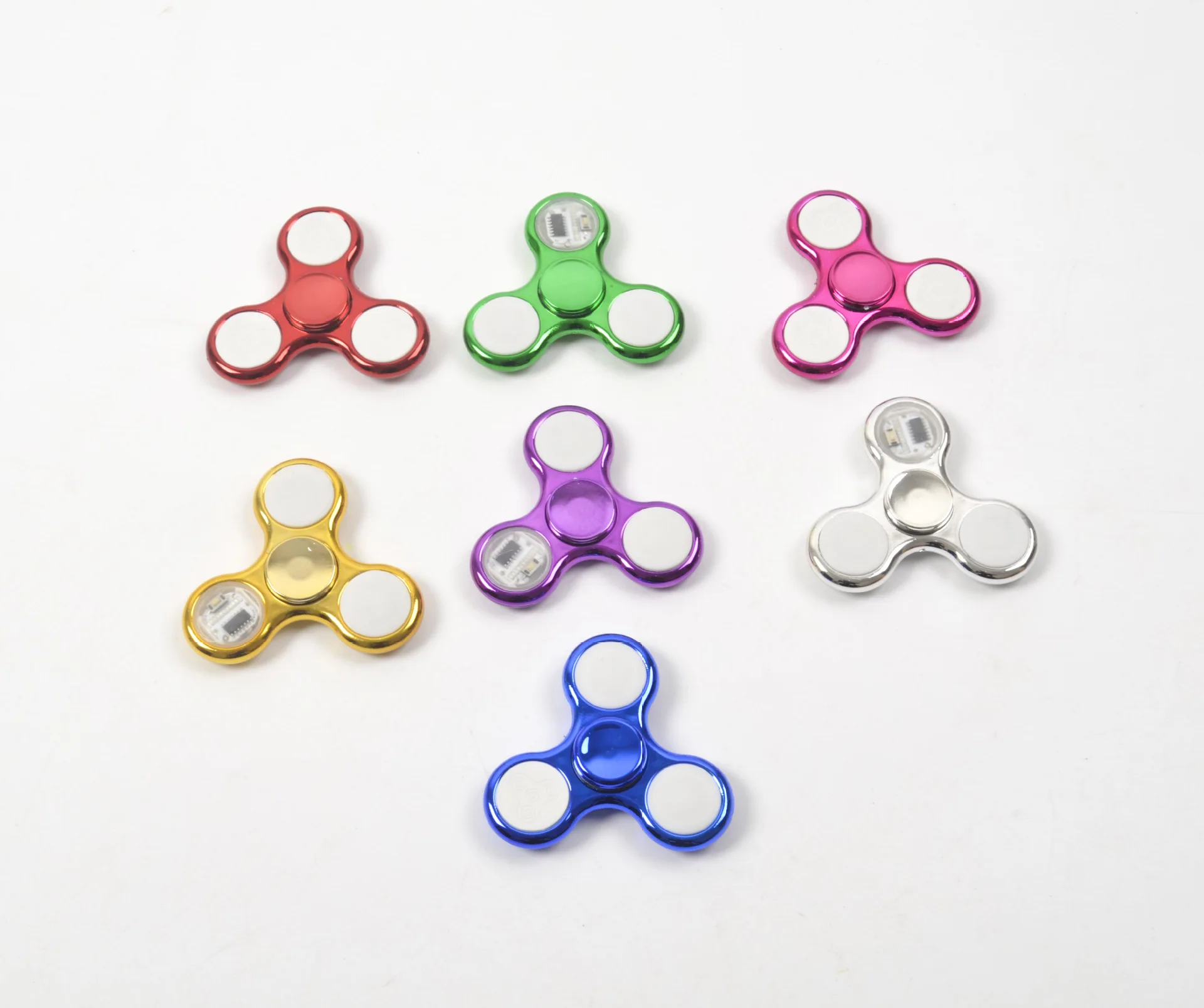 Fidget Spinner lumineux à lumière LED créative, 6 couleurs, changements de main, Golw dans la nuit, jouets anti-Stress pour enfants