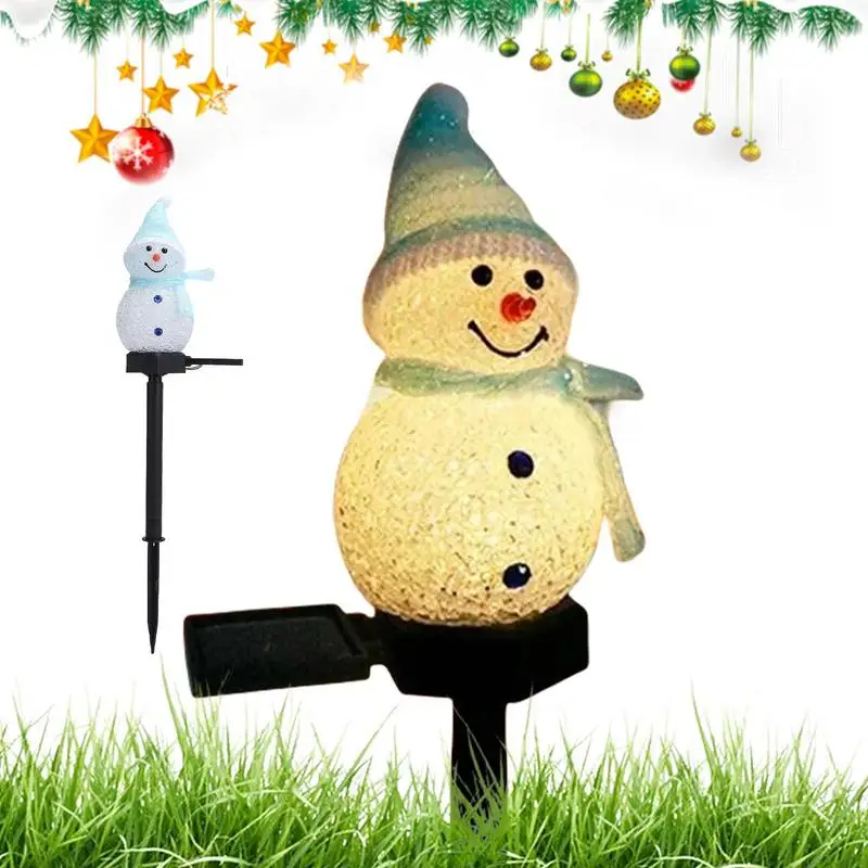 

Christmas Solar Lights Outdoor Solar Powered Lights LED Outdoor Light Waterproof Solar Outside Lights Snowman Yard Stakes