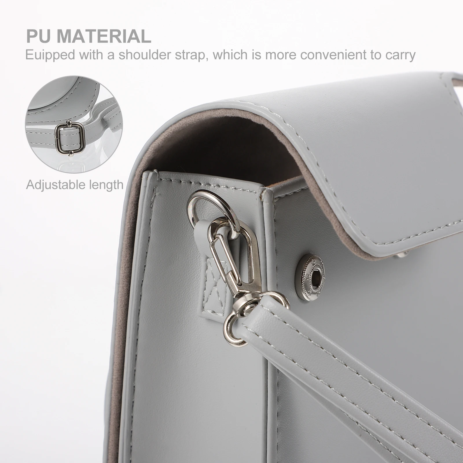 

1pc Adorable Bear Design 11 9 Instant PU Protective Bag Durable Sturdy Shoulder Strap Included Pouch for for Mini