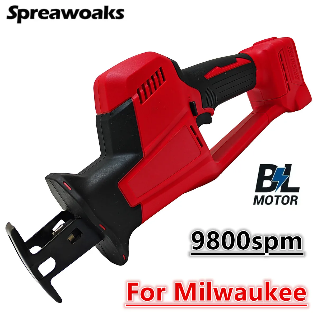 

Brushless Reciprocating Saw Adjustable Speed 9800spm Cordless Wood Metal Pipe Cutting Power Tool For Milwaukee 18V Battery