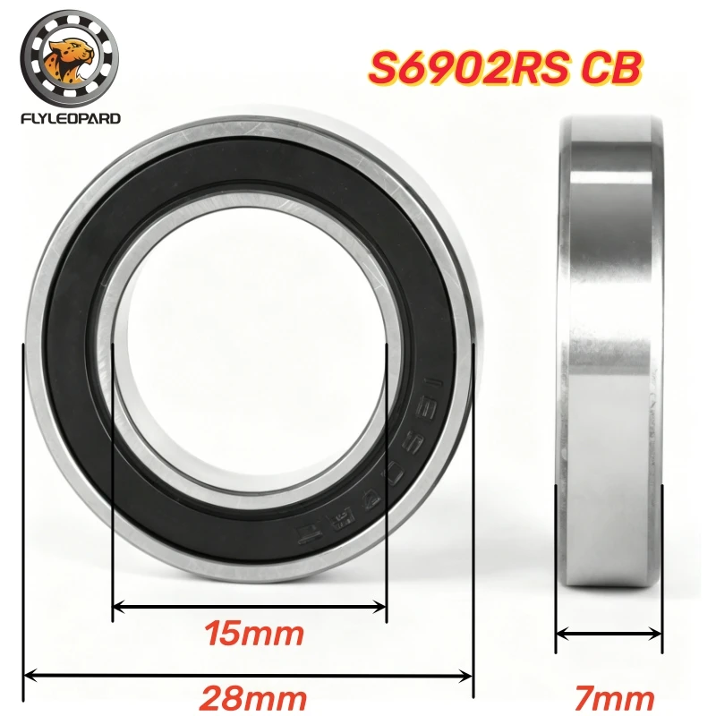 1pcs 6901RS 하이브리드 세라믹 베어링 12x24x6mm ABEC-9 Si3N4 세라믹 볼 695 696 699 6902 6903 2RS MTB 로드 바이크 허브 페달용