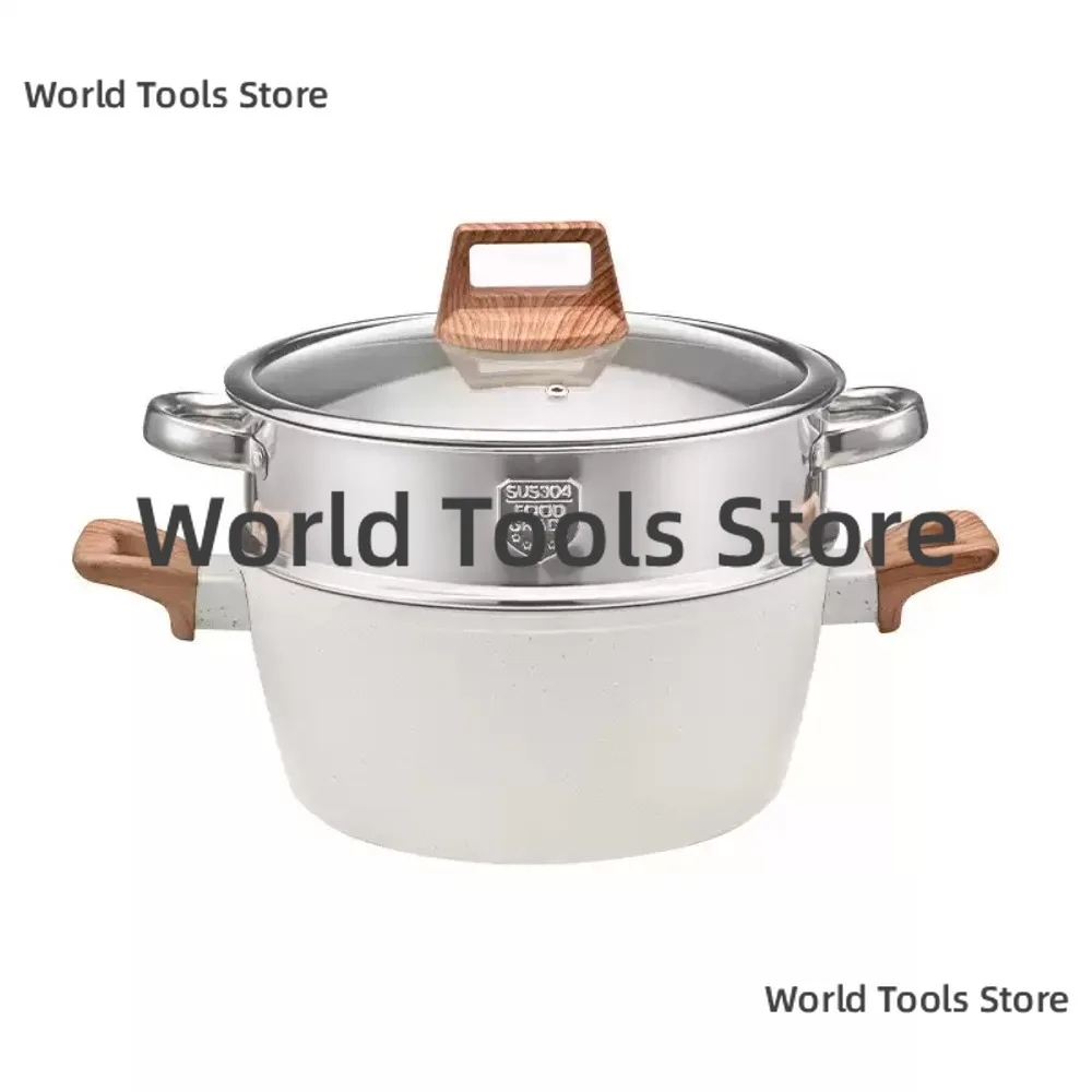 Granite Non-Stick 12Pcs Cookware Set Household Kitchen Pots Kit Frying Pan Wok Soup Pot Steamer For Cooking