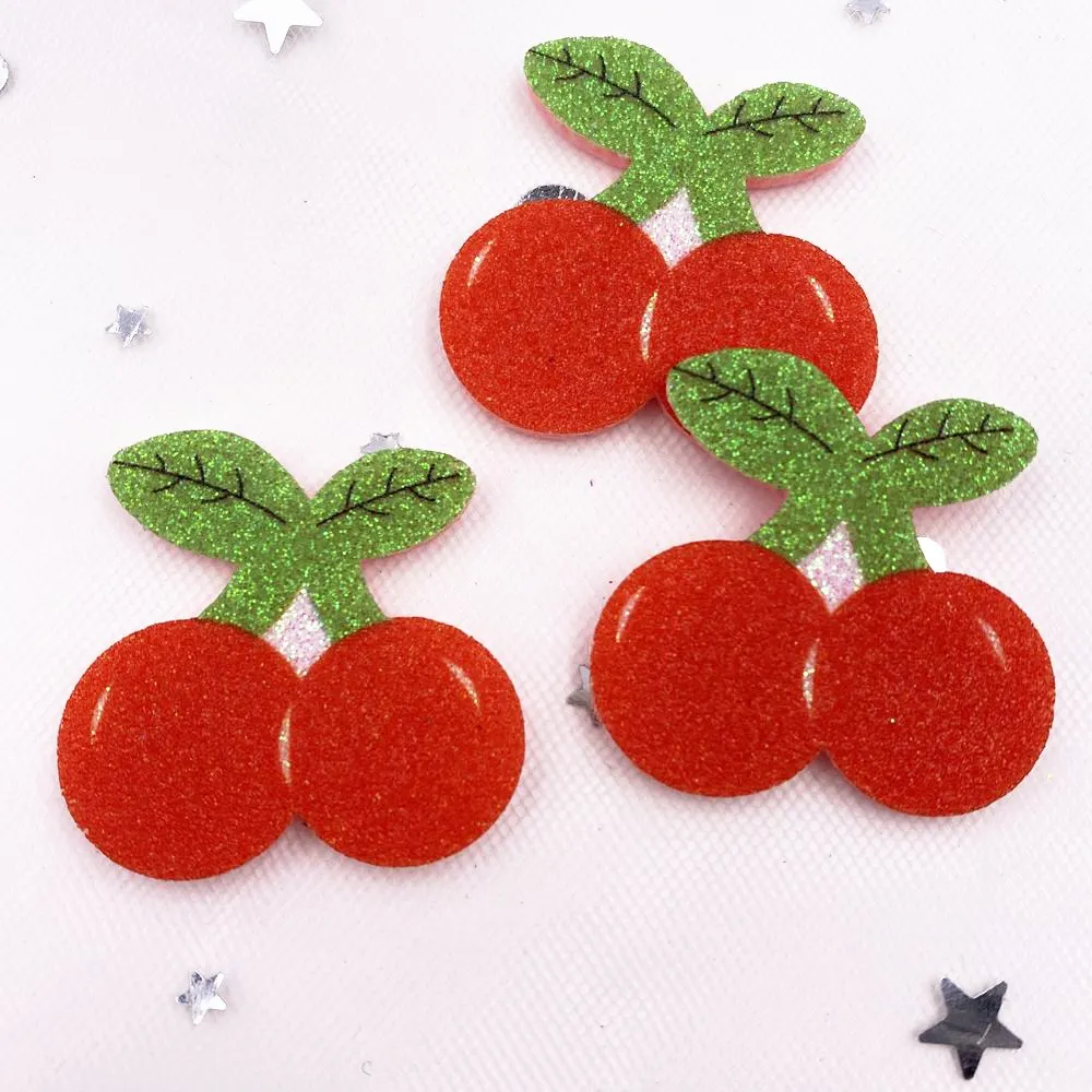 Tessuto in feltro colorato Glitter Bepowder varietà di frutta Patch Applique matrimonio cucito fai da te fiocco per capelli accessori artigianali