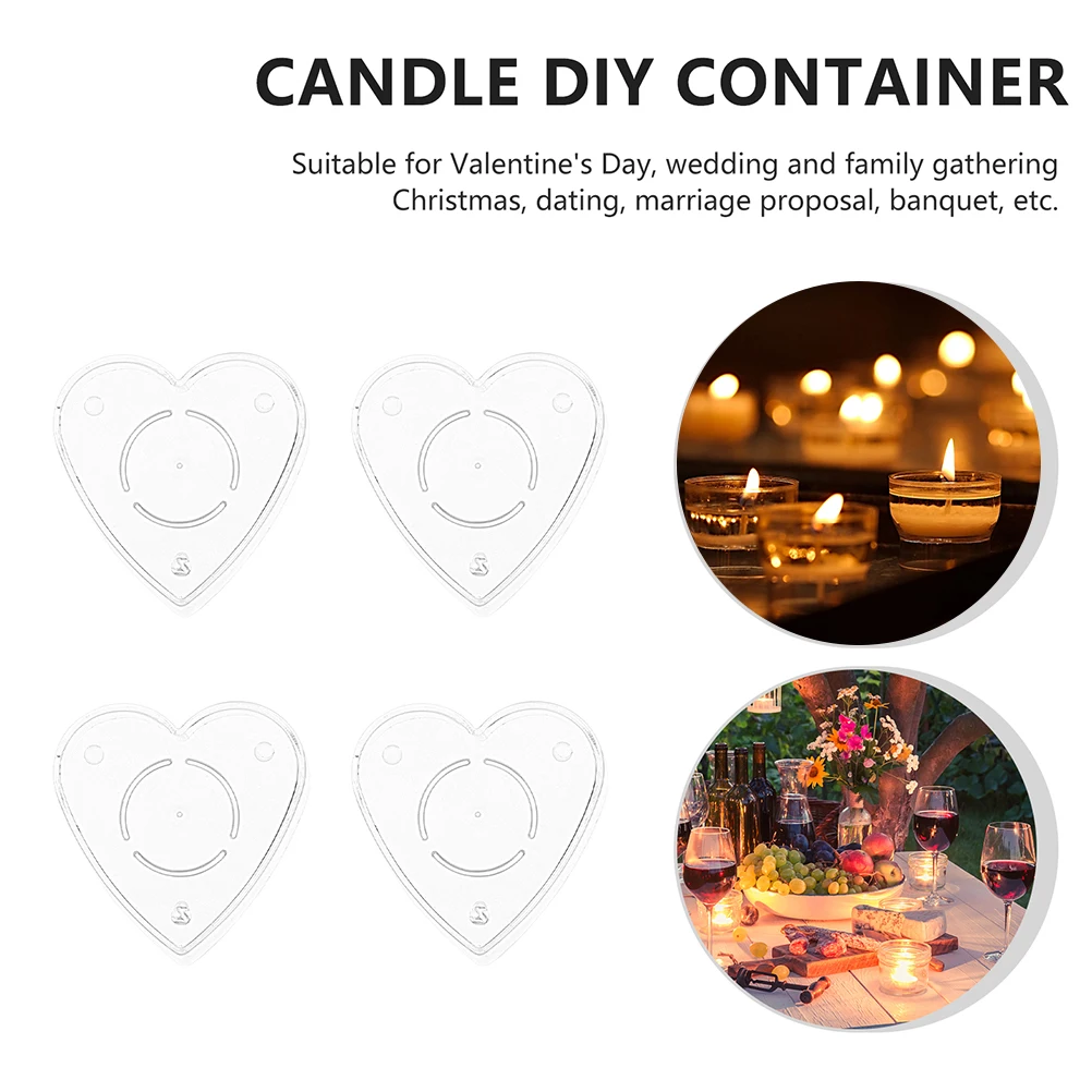 

1 Set Of Clear Plastic Containers Diy Making Box Tea Light Cup Holders With Wicks Heat-Resistant Wax Jars For Home Decor