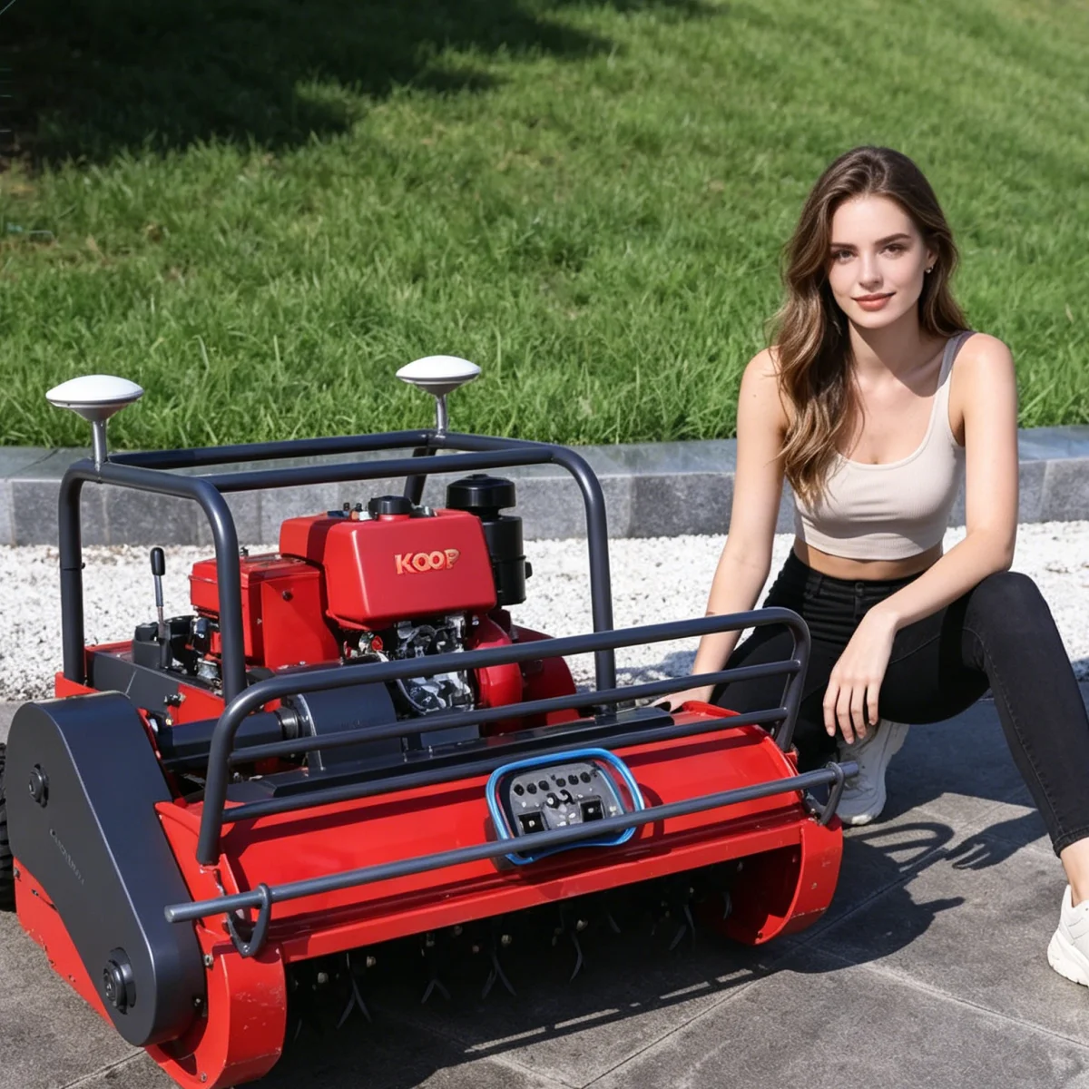 Personalizado Multi  Robot Cortacésped Multifuncional, Robot Cortacésped Integrado para Desherbar y Cortar el Césped, Equipo Práctico para Granjas y Zonas Rurales
