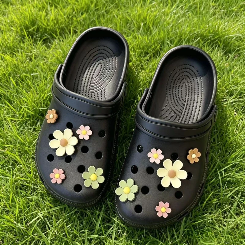 Sweet Cute Girly Charms White Daisy Sunflower Combination Shoe Jewelry All-match Flower Shoe Charms for Hole Shoes Hot Sale