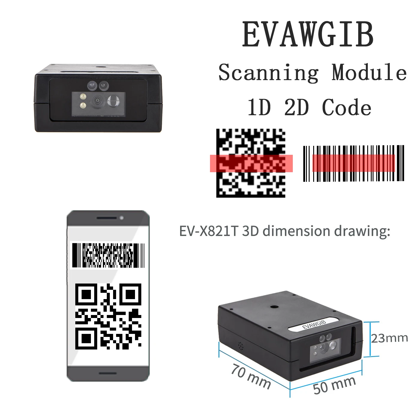 Fixed 1D 2D Barcode Scanner Module Reader Embeddedfor Beverage Bottle Recycling Machine Reverse Vending Machine RVM DRS Market