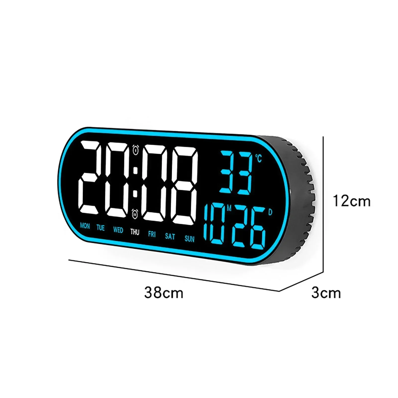 Large LED Digital Wall Clock with Temperature Date Week Display Alarms Clock Timer Countdown Wall-mounted Dual Alarms LED Clocks