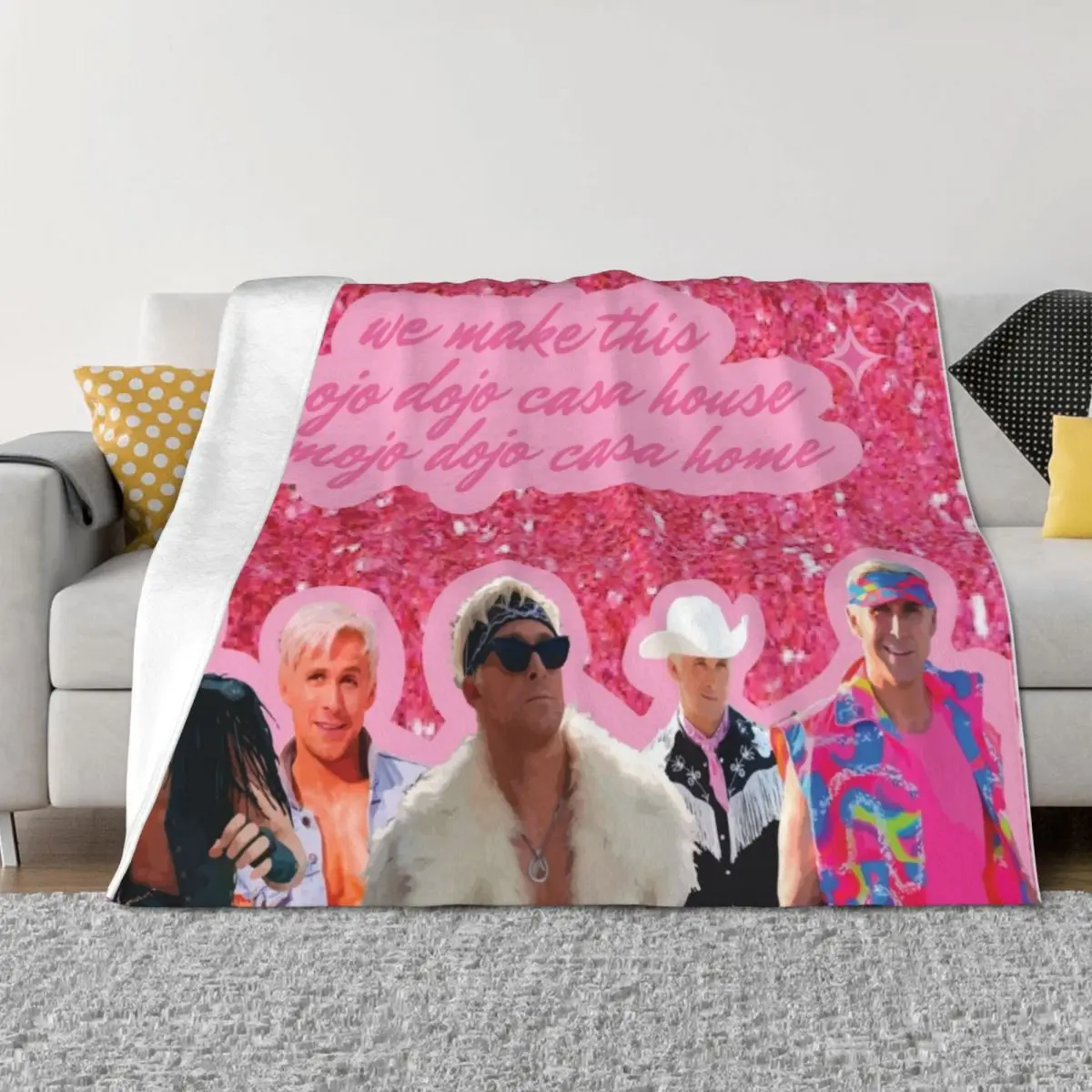

Mojo Dojo Casa House Throw Blanket Plaid on the sofa blankets ands Beach Blankets