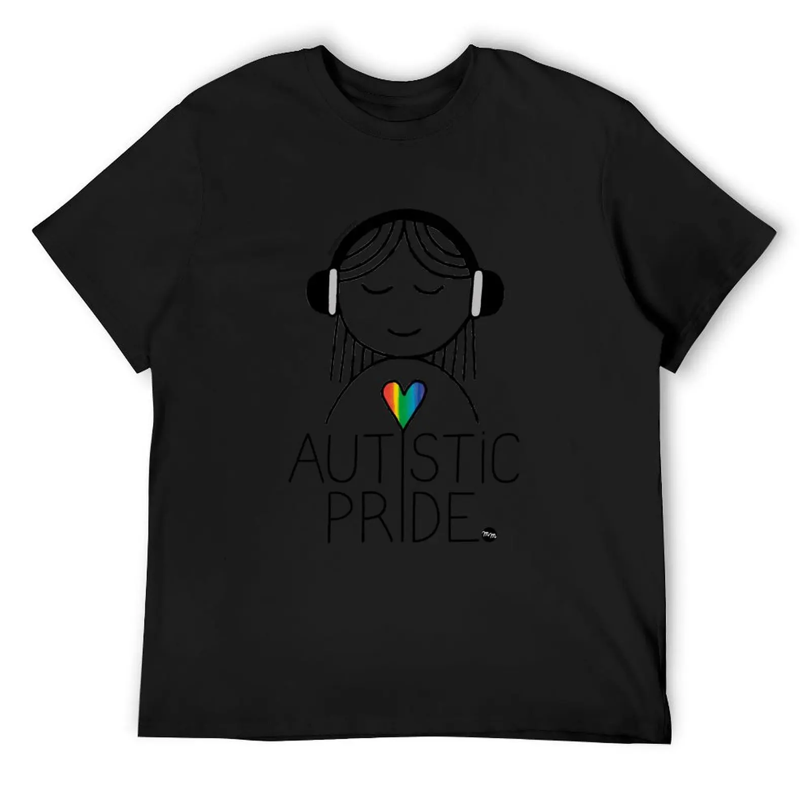 

AUTISTIC PRIDE - black liner version T-Shirt quick drying Clothing boys animal print luxury clothes men