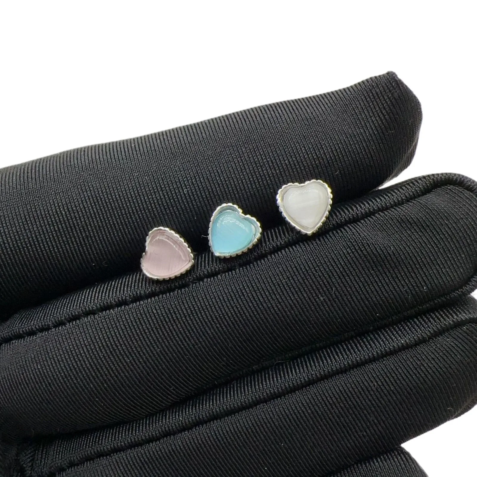 Love Peach Heart Opal Polarized Tongue Nail Sweet and Cute Piercing Tongue Ring Titanium Steel Jewelry Accessories