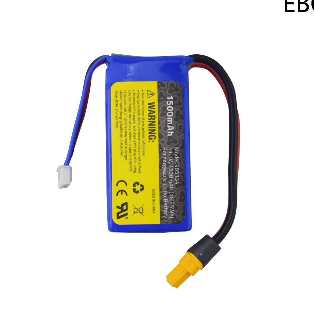 

EBOYU RC Boat 11.1V 1500mAh Li-ion Battery XT60 Plug Replacement battery for UDI R/C Udirc UDI010 Brushless RC Speed Boat