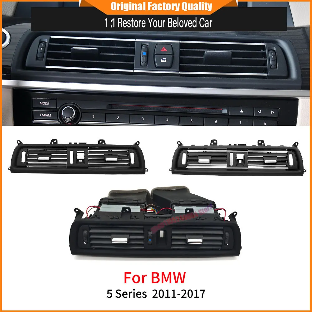 Front Console Dash AC Vent Grill Accessory For BMW F10 F11 5 Series Models 2011 - 2017 Compatible with 520 523 525 528 535i