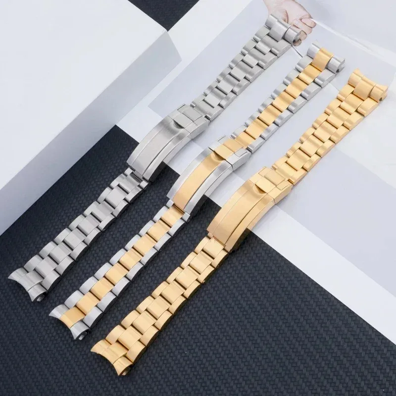 Cinturino per orologio con fibbia pieghevole in acciaio inossidabile 316L di qualità per cinturino Rolex nuovo cinturino sottomarino cinturino regolabile 21mm