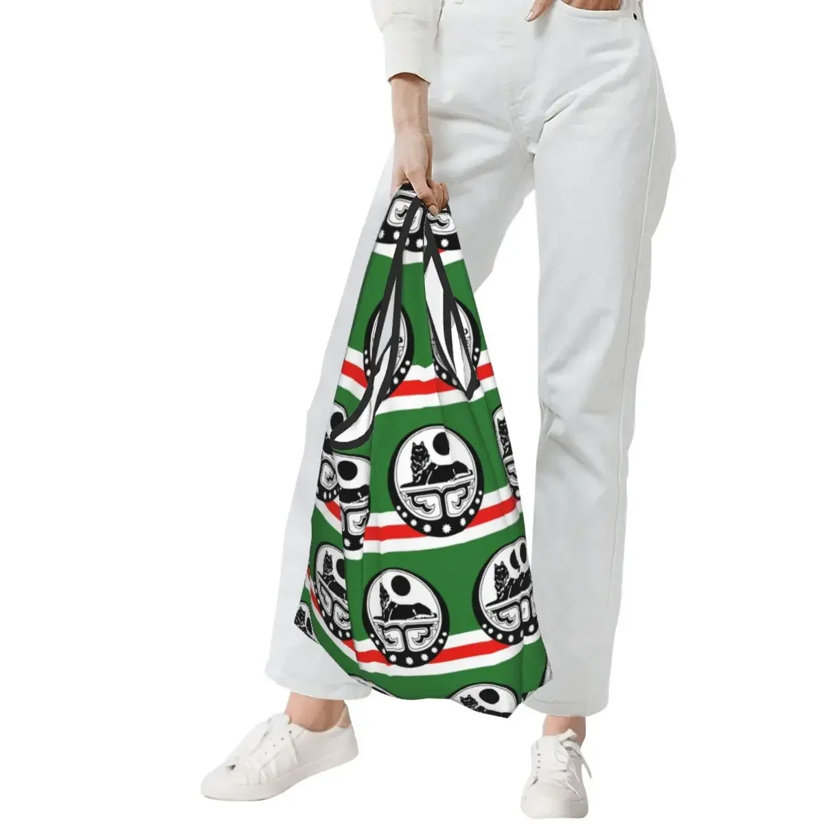 Chechen Borz Shopping Bag Portable Tote Bags Foldable Shoulder Shopper Bag Grocery Handbag
