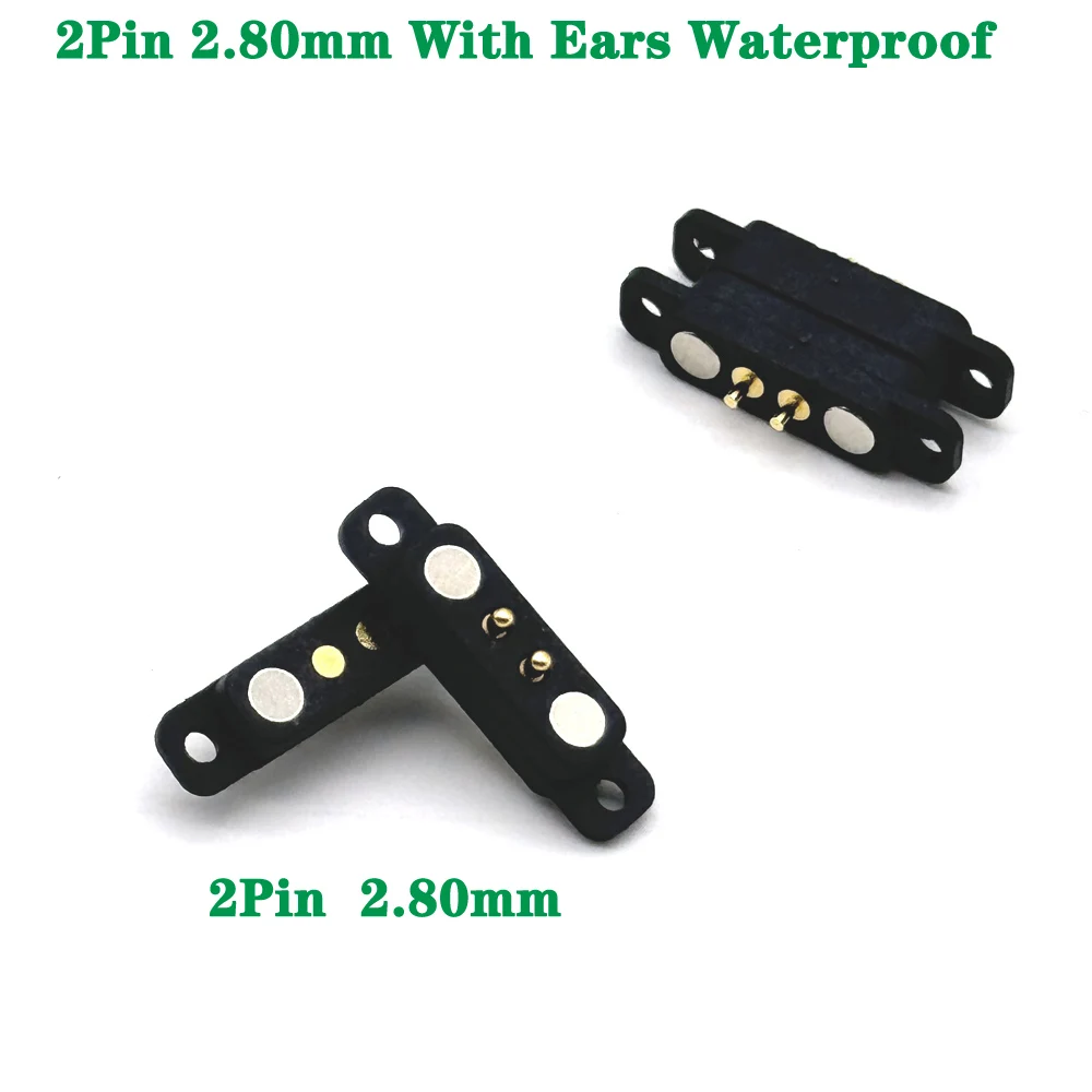 

100Pair 5V 1A Magnetic Pogo Pin Connector 2Pin Pogopin Male Female 2.80mm Spring Loaded DC Magnet Connector Power Socke