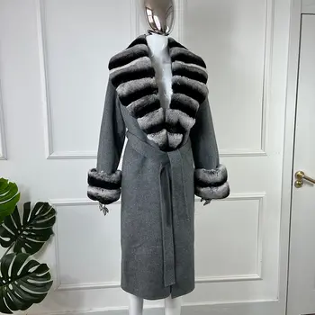 10 best sales Casaco com gola e punhos de pele - №1