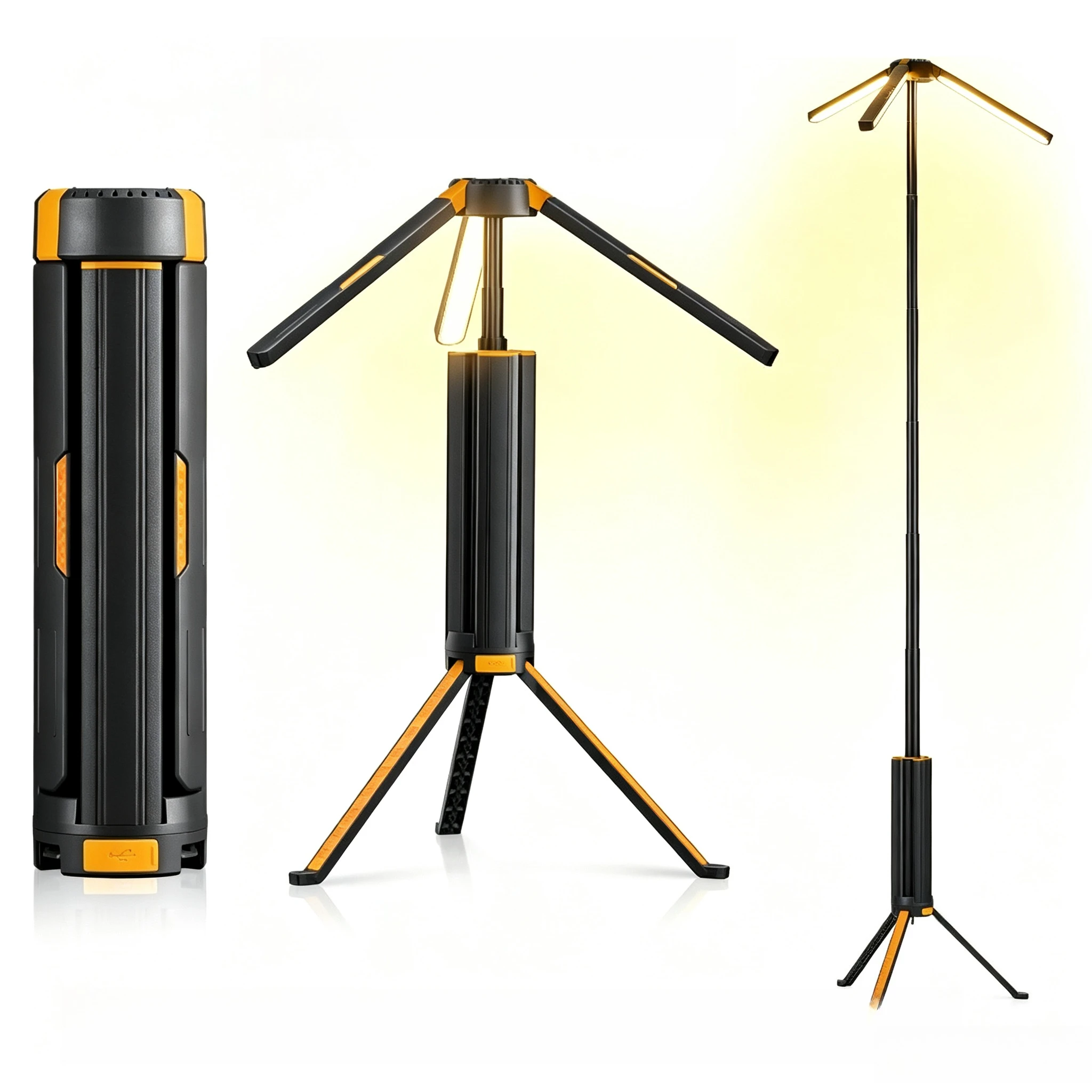 Telescopic Foldable Camping Light Tripod Long Lasting Portable Outdoor LED Lamp Stand For Tent Picnic BBQ Camping Lighting