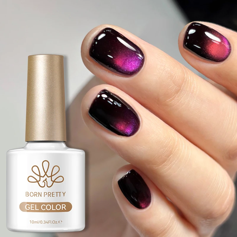 

BORN PRETTY 10ml Mocha Rose Glass Bead Cat Magnetic Gel Ultra Shine Semi Permanent Soak Off UV Gel Manicure Nail Art Varnish