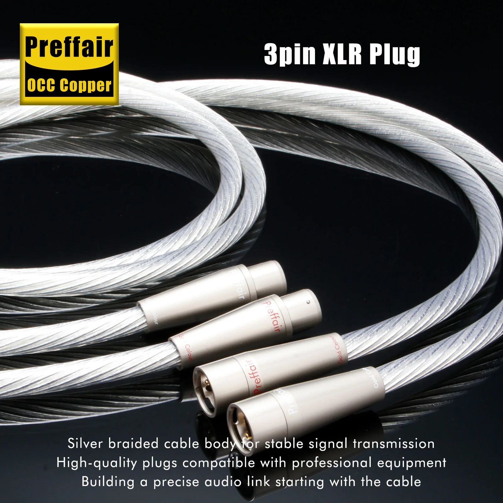 

Preffair XLR Balance HiFi кабели 6N посеребренные межразъемы аудиофильские провода для усилителя CD/DVD-плеер-1 пара, X417XR1818