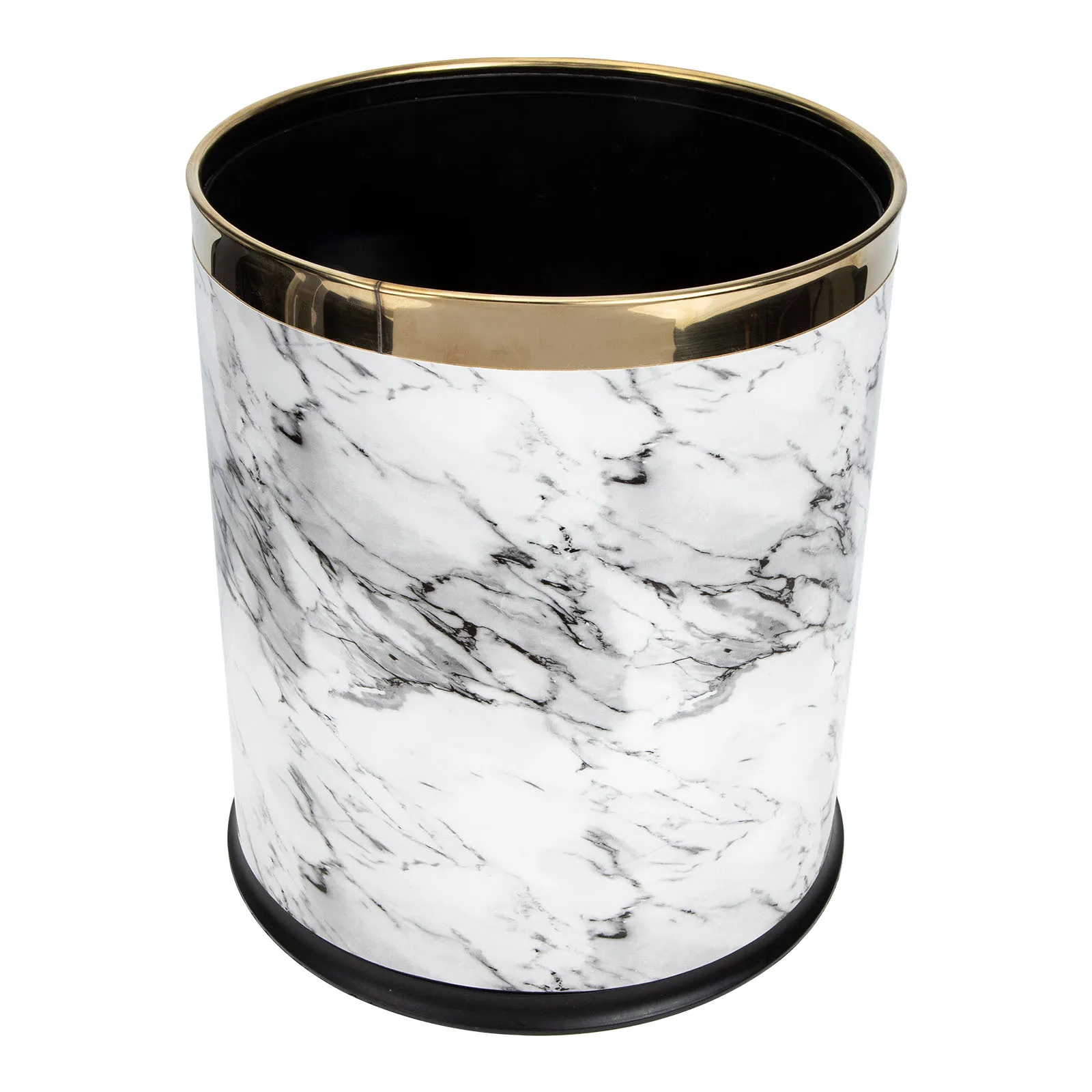 

Simple Decorative Garbage Basket Marbling Trash Bin Lidless Waste Paper Basket Dustbin Toilet Wastepaper Basket