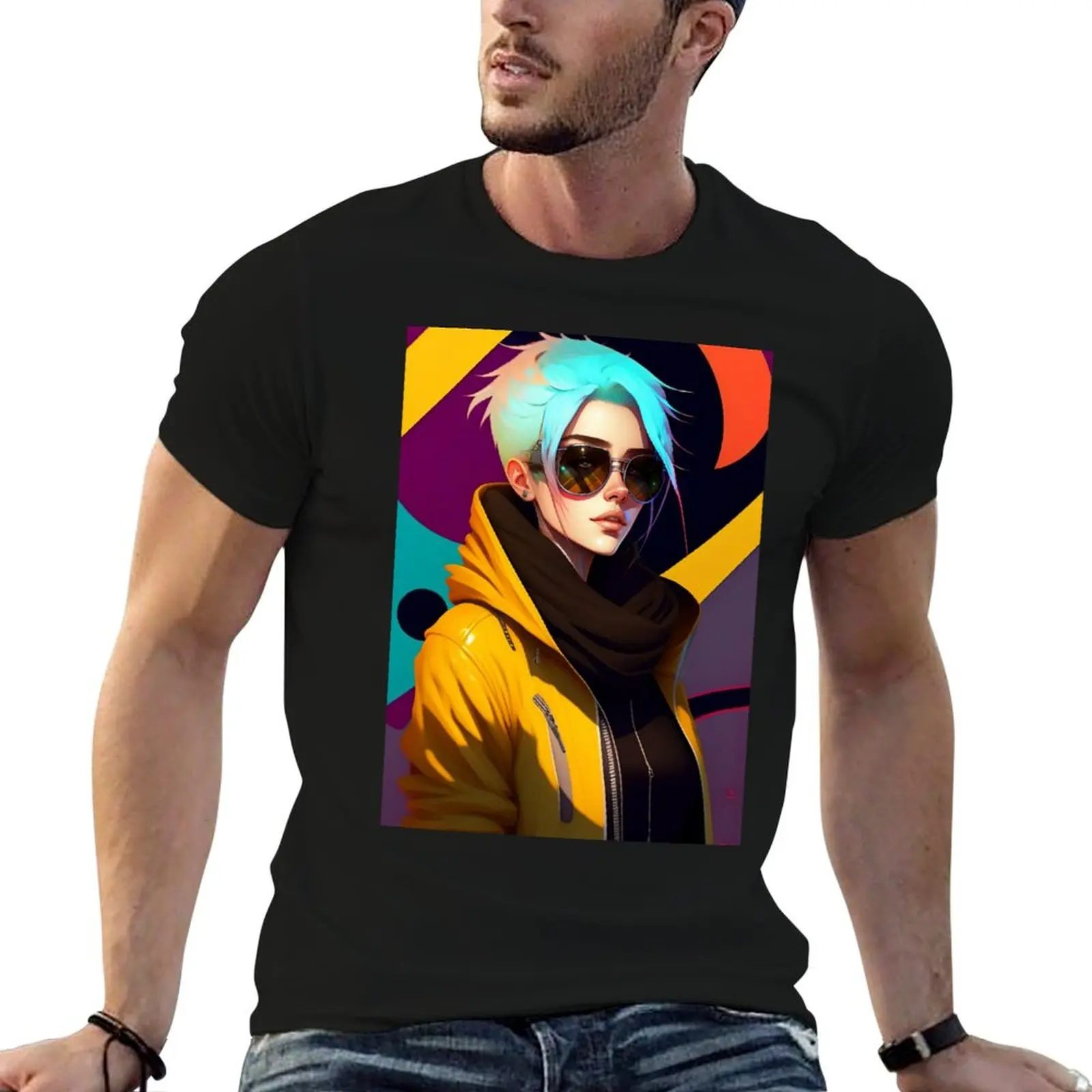 القوطية مثير أنيمي فتاة Stablediffusion Ai الفن الخيال لطيف Steampunk فتاة Midjourney أنيمي شخصيات Cyberpunk مانغا كا تي شيرت