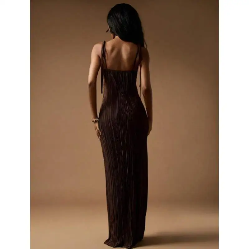 Nuevo C 8998 vestido de noche largo hasta el suelo satén doblado cinturón Casual traje deportivo Seven-Sve temporada de otoño Faion Dr